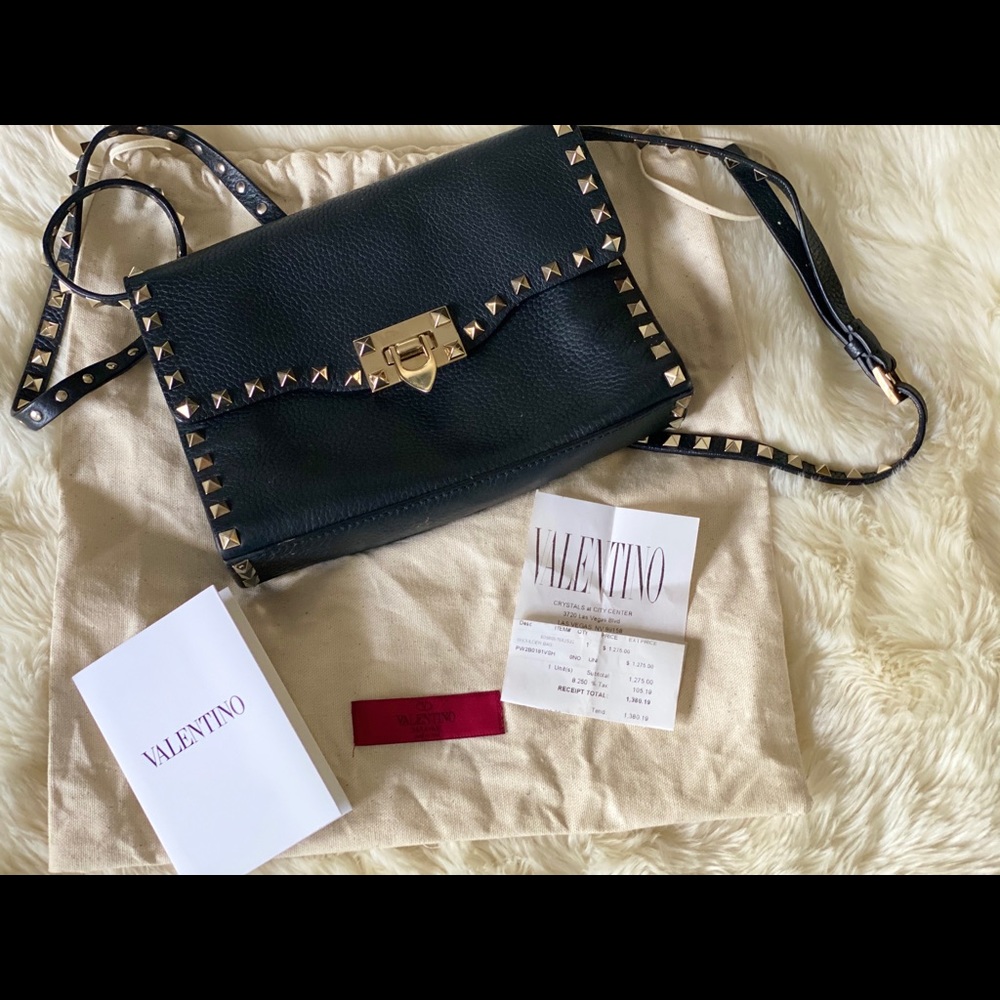 Auth. Valentino Garavani studded crossbody